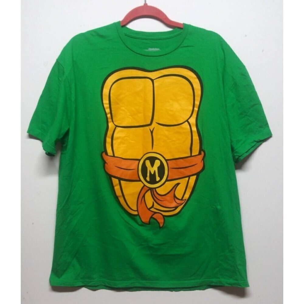 TMNT Teenage Mutant Ninja Turtles MICHELANGELO T shirt XXL Nickelodeon green